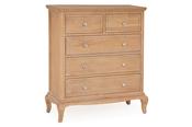 Porto Oak 5 Drawers Chest