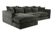 Rochester Green Fabric Sofa- 3 Seater Left Hand Facing Chaise image
