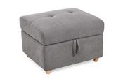 Romeo Grey Linen Fabric Storage Ottoman image