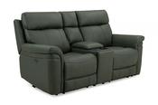 Seattle Moss Leather Electric Recliner Sofa - 2 Seater with Console image
