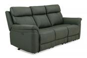 Seattle Moss Leather Electric Recliner Sofa - 3 Seater image