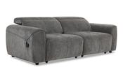 Serene Grey Fabric Sofa - 3 Seater with Electric Sliding Chaise image