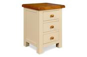 Somerset Cream Oak 3 Drawers Bedside Table image