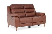 Stafford Brown Leather 2 Seater Electric Recliner Sofa image