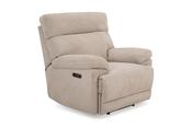 Belgian Cream Fabric Electric Recliner Armchair image