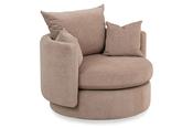 Bay Cream Fabric Swivel Armchair image