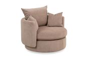 Bay Cream Fabric Swivel Armchair image