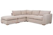 Aimee Cream Fabric Corner Sofa - Left Hand Facing with Footstool image