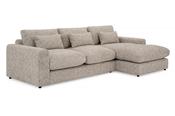 Delphi Grey Fabric Sofa - 3 Seater Chaise