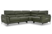Taylor Green Leather RHF Electric Corner Sofa with Head Tilt image