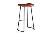 Toledo Antique Brown Leather Bar Stool