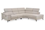 Toronto Grey Retro Fabric Electric Recliner Corner Sofa - Right Hand Facing