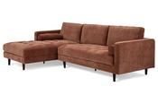 Turner Brown Fabric Corner Sofa - Left Hand Facing