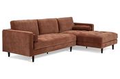 Turner Brown Fabric Corner Sofa – Right Hand Facing image