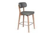 Vela Grey Faux Leather Bar Stool