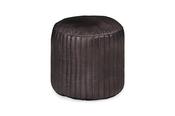 Vintage Antique Dark Grey Leather Pouffe image