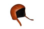 Vintage Brown Leather Helmet with Strap.