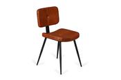 Viscount Brown Leather Dining Chair Black Leg