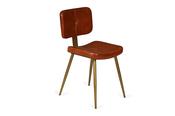 Viscount Brown Leather Dining Chair Gold Leg