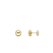 Yellow Gold Button Stud Earrings with Rope Edge image