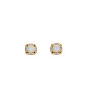 White Opal &amp; Diamond Stud Earrings image
