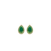 Emerald &amp; Gold Teardrop Stud Earrings image
