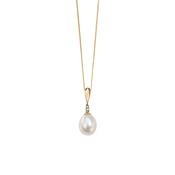 Yellow Gold &amp; Pearl Drop Necklace image