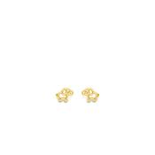 Yellow Gold Elephant Outline Stud Earrings image