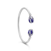 Fabergé Heritage Palais Diamond &amp; Royal Blue Guilloché Enamel Open Bangle image