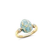 Fabergé Heritage Diamond &amp; Turquoise Guilloché Enamel Egg Ring image