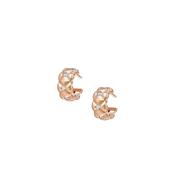 Fabergé Treillage Brushed Rose Gold &amp; Diamond Huggie Hoop Earrings image