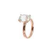 Bronzallure Eternelle Collection 9ct. Rose Gold &amp; Green Amethyst Ring image