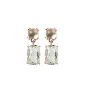 Bronzallure Eternelle Colletion 9ct. Rose Gold &amp; Green Amethyst Drop Earrings image