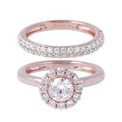 Bronzallure Rose Gold &amp; CZ Ring Set image