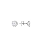 Bronzallure Altissima White Gold Fancy CZ Stud Earrings image