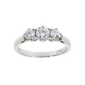 Versailles - Platinum 3-Stone Diamond Engagement Ring - 0.78cts