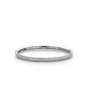 Ti Sento Silver Pave Hinged Bangle image