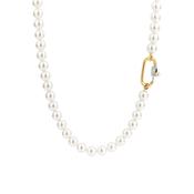 Ti Sento Pearl Necklace with Large Gold Clasp image