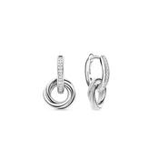 Ti Sento Silver &amp; CZ Twisted Drop Earrings image
