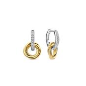 Ti Sento Gold &amp; CZ Twisted Drop Earrings image