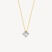 Blush Two-Tone Gold Necklace with CZ Pendant image