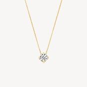 Blush Yellow Gold Necklace with CZ Pendant image