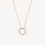 Blush Yellow Gold &amp; CZ Open Circle Necklace image