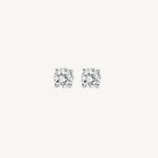 Blush White Gold &amp; Claw-Set CZ Stud Earrings - Large image