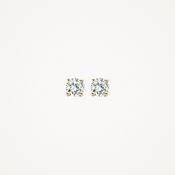 Blush White Gold &amp; Claw-Set CZ Stud Earrings - Medium image