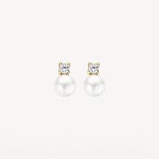 Blush CZ &amp; Pearl Stud Earrings image