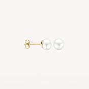 Blush Gold &amp; Pearl Stud Earrings - Large