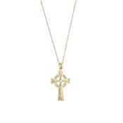 9ct. Yellow Gold Engraved Celtic Cross Necklace image