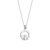 14ct. White Gold Claddagh Necklace image