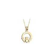 9ct. Yellow Gold Claddagh Necklace image